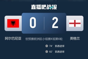 英格兰共8次对阵阿尔巴尼亚取得全胜，共打进23球仅丢1球