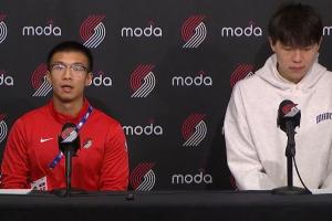 杨瀚森谈与队友们沟通：每天学英语 会什么说什么 不会就找Chris